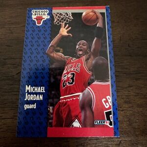 1991 Fleer Michael Jordan 29 Chicago Bulls Guard Basketball Card Vintage NBA